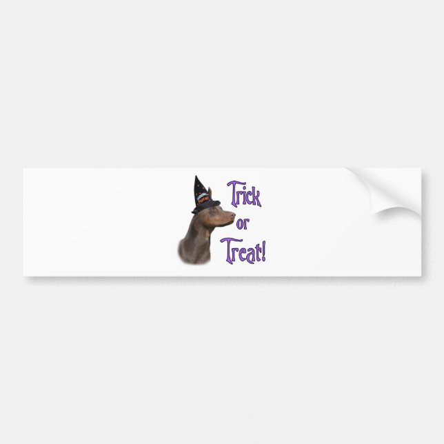 Doberman Pinscher (red) Trick Bumper Sticker (Front)
