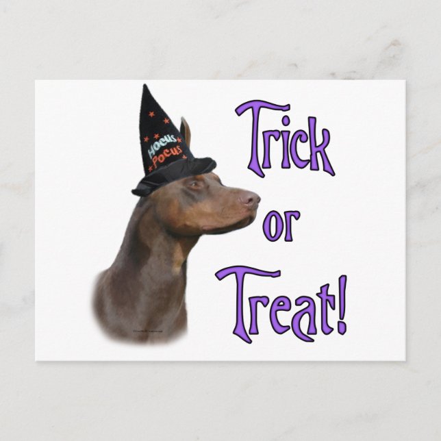 Doberman Pinscher (red) Trick Postcard (Front)