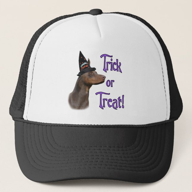 Doberman Pinscher (red) Trick Trucker Hat (Front)