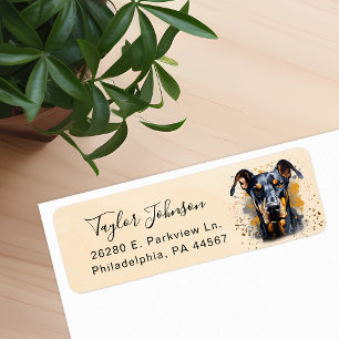 Doberman Pinscher Return Address Label