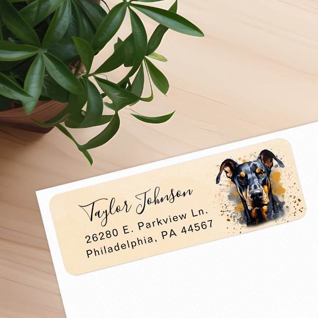 Doberman Pinscher Return Address Label (Creator Uploaded)