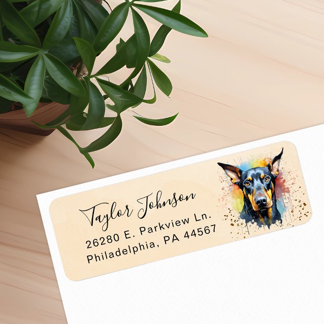 Doberman Pinscher Return Address Label (Creator Uploaded)