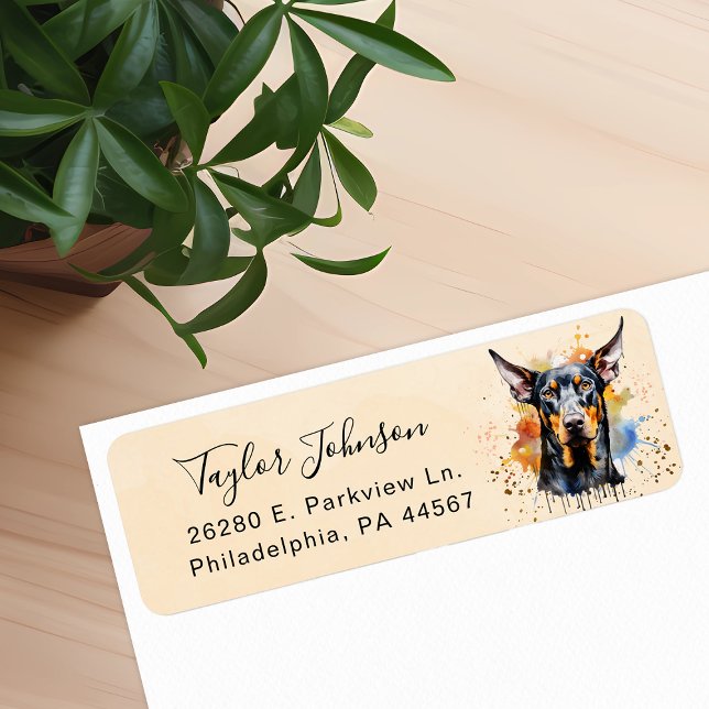 Doberman Pinscher Return Address Label (Creator Uploaded)