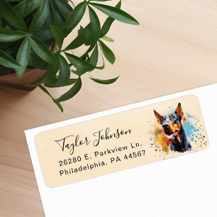 Doberman Pinscher Return Address Label
