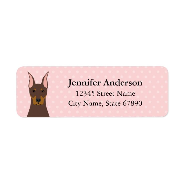 Doberman Pinscher Return Address Labels (Front)