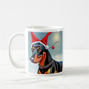 Doberman Pinscher, Santa, Christmas  Coffee Mug