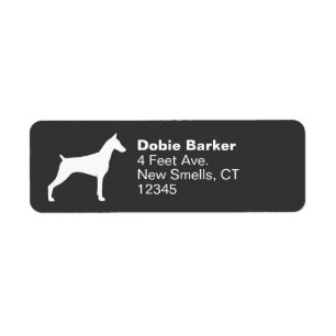 Doberman Pinscher Silhouette Return Address Label