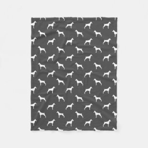 Doberman Pinscher Silhouettes Dobe Dogs Pattern Fleece Blanket