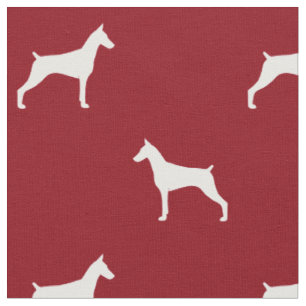 Doberman Pinscher Silhouettes Pattern Fabric