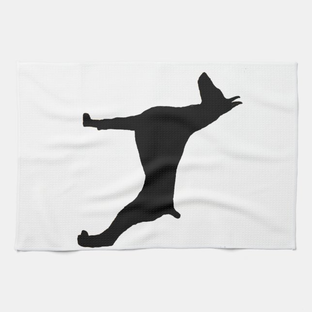 doberman pinscher silo black.png tea towel (Horizontal)
