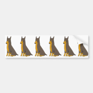 Doberman Pinscher Sitting Cartoon Bumper Sticker