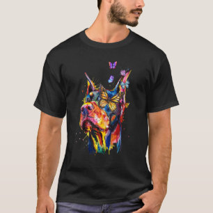 Doberman Pinscher Splash Butterflies Dog T-Shirt