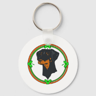 Doberman Pinscher St Patricks Key Ring