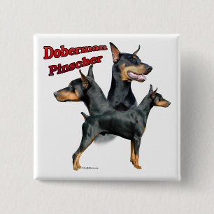 Doberman Pinscher Trio 2 - Button