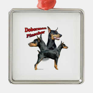 Doberman Pinscher Trio 2 - Keychain Metal Ornament