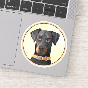 Doberman Pinscher Uncropped Painting Original Art