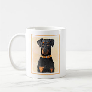 Doberman Pinscher Uncropped Painting Original Art Coffee Mug