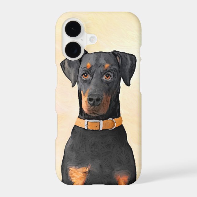 Doberman Pinscher Uncropped Painting Original Art iPhone Case (Back)