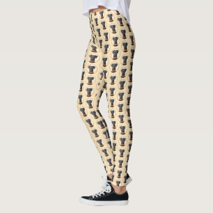 Doberman Pinscher Uncropped Painting Original Art Leggings