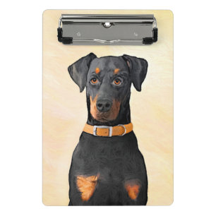 Doberman Pinscher Uncropped Painting Original Art Mini Clipboard
