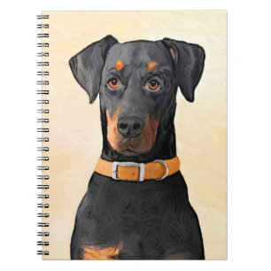 Doberman Pinscher Uncropped Painting Original Art Notebook