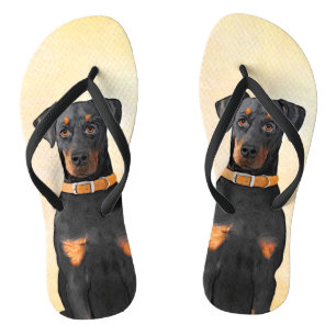 Doberman Pinscher Uncropped Painting Original Art Thongs