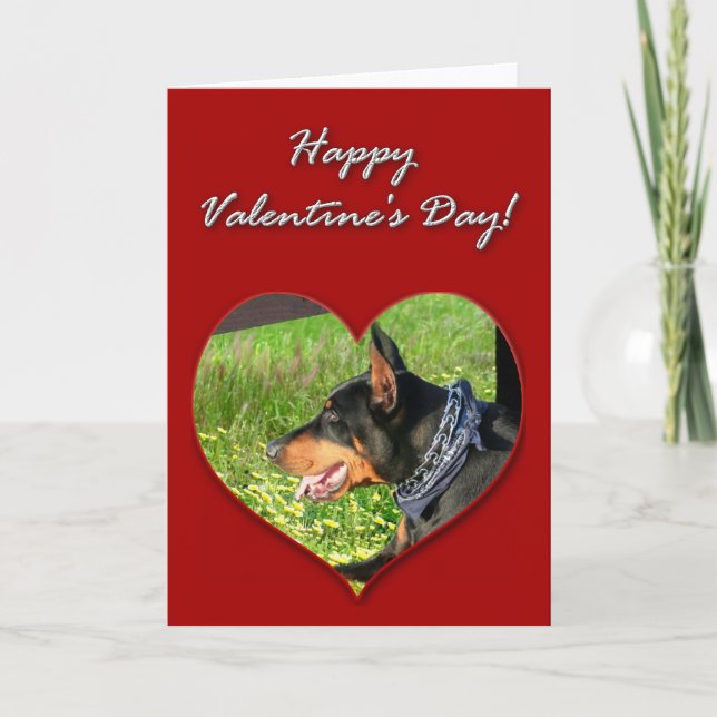 Doberman Pinscher Valentines Day Card (Front)