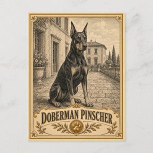 Doberman Pinscher, Vintage Heritage Dog Postcard