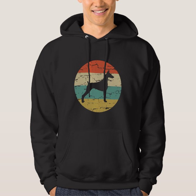 Doberman Pinscher Vintage Retro Dog Lover Hoodie (Front)