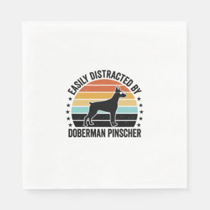 Doberman Pinscher Vintage Sunset Graphic Tee Desig Napkin