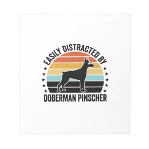 Doberman Pinscher Vintage Sunset Graphic Tee Desig Notepad