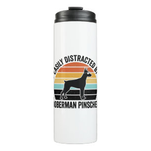 Doberman Pinscher Vintage Sunset Graphic Tee Desig Thermal Tumbler