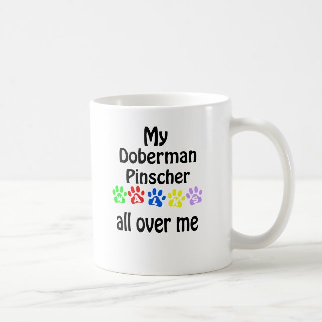Doberman Pinscher Walks Design Coffee Mug (Right)