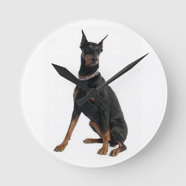 "DOBERMAN PINSCHER" WALL CLOCK (Front)