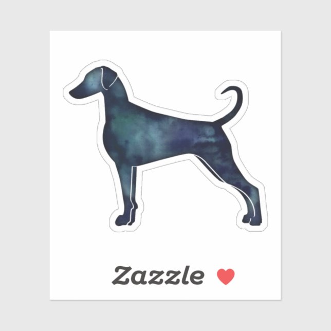 Doberman Pinscher Watercolor Silhouette Blk (Sheet)