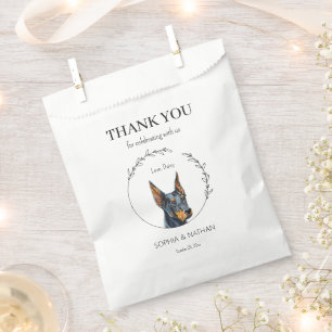 Doberman Pinscher Wedding Thank You Favour Bag