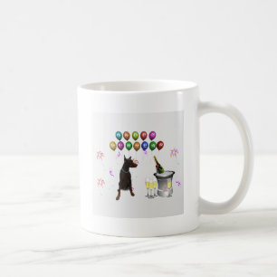Doberman Pinscher wishing Happy New Year 2016 Coffee Mug