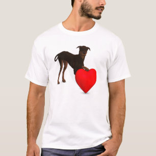 Doberman Pinscher With Heart T-Shirt