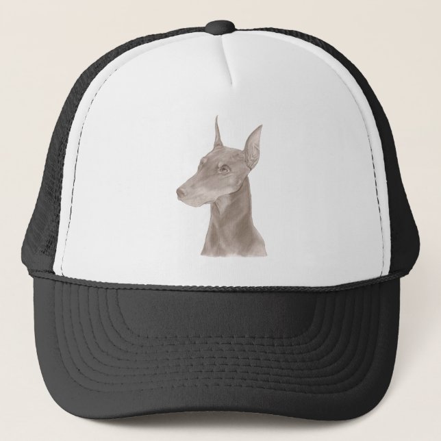 Doberman Portrait Trucker Hat (Front)
