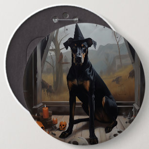 Doberman Pumpkins Halloween Scary 6 Cm Round Badge