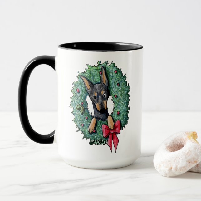 Doberman Puppy Mug (With Donut)