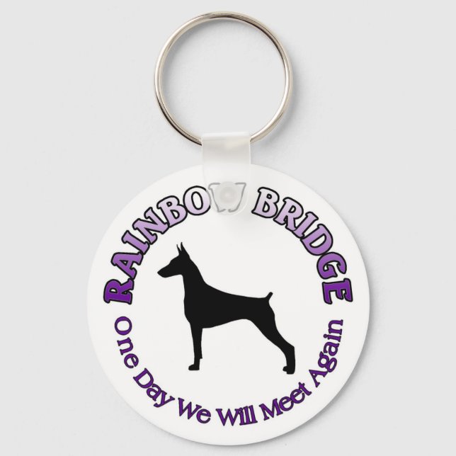 DOBERMAN RAINBOW BRIDGE KEYCHAIN (Front)