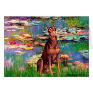 Doberman (red) - Lilies 2