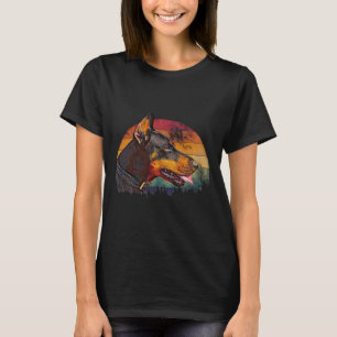 Doberman Retro Oil Paint Design T-Shirt