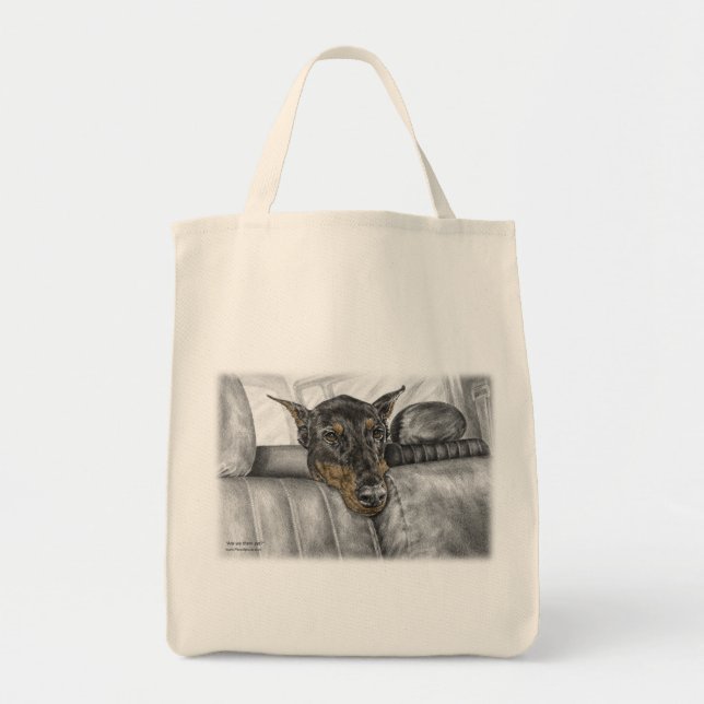Doberman Riding in Car Tote Bag (Front)