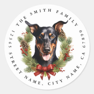 Doberman Round Stickers