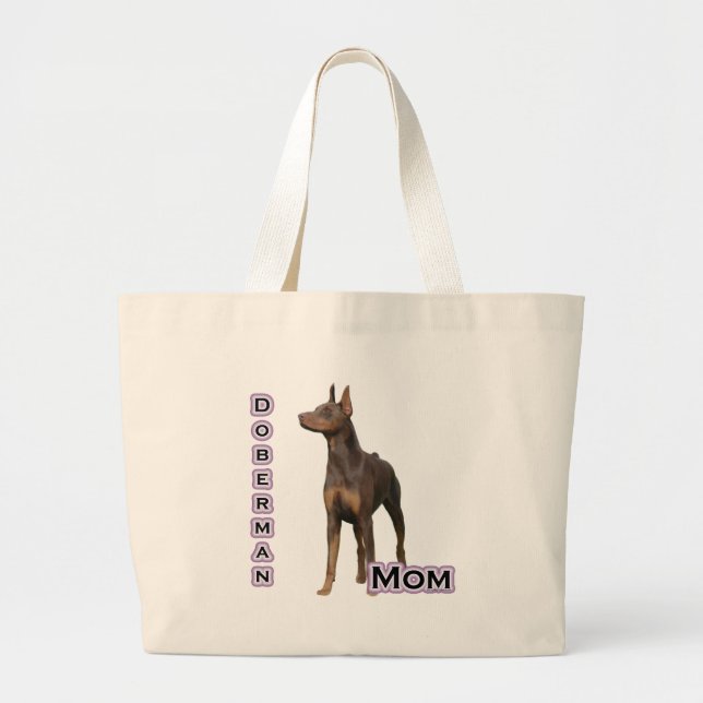 Doberman(rust) Mum 4 Large Tote Bag (Front)