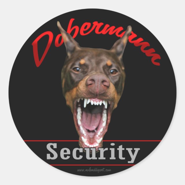 Doberman Security Classic Round Sticker (Front)