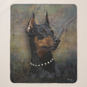 Doberman sherpa blanket