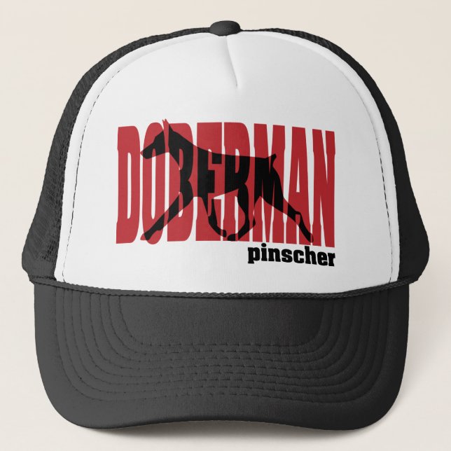 Doberman Silhouette, moving Trucker Hat (Front)